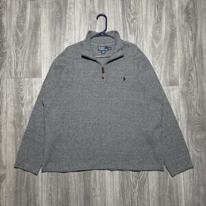 Vintage Polo Ralph Lauren Quarter 1/4 Zip Pullover Sweater Mens Sz XXL Gray 90s